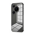 For Huawei Pura 70 Pro Transparent Plating Fine Hole Phone Case(Black)