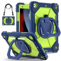 For iPad 10.2 2021 / 2020 / 2019 Contrast Color Robot Silicone Hybrid PC Tablet Case(Navy Yellow Gre