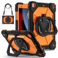 For iPad 10.2 2021 / 2020 / 2019 Contrast Color Robot Silicone Hybrid PC Tablet Case(Black Orange)