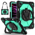 For iPad Pro 11 2022 / Air 10.9 2022 Contrast Color Robot Silicone Hybrid PC Tablet Case(Black Mint
