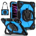 For iPad Pro 11 2022 / Air 10.9 2022 Contrast Color Robot Silicone Hybrid PC Tablet Case(Black Blue)