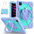 For iPad Pro 11 2022 / Air 10.9 2022 Contrast Color Robot Silicone Hybrid PC Tablet Case(Purple Mint