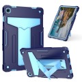 For Samsung Galaxy Tab A9+ T Holder Robot Silicone Hybrid PC Tablet Case(Navy Blue Blue)