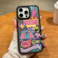 For iPhone 15 Pro Trendy Graffiti Noctilucent Phone Cases(Heart)