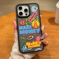 For iPhone 15 Pro Trendy Graffiti Noctilucent Phone Cases(Make Money)