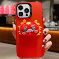 For iPhone 13 Pro Max New Year Lion Dance Plush Doll Phone Case(Dragon)