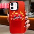 For iPhone 11 New Year Lion Dance Plush Doll Phone Case(Dragon)