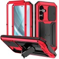 For Samsung Galaxy S24+ 5G R-JUST Sliding Camera Life Waterproof Holder Phone Case(Red)