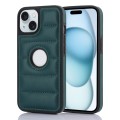 For iPhone 15 Piano Key Hollow Cutout PU Phone Case(Green)