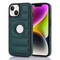 For iPhone 14 Plus Piano Key Hollow Cutout PU Phone Case(Green)