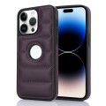 For iPhone 14 Pro Max Piano Key Hollow Cutout PU Phone Case(Dark Purple)