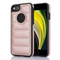 For iPhone SE 2022 / 2020 / 8 / 7 Piano Key Hollow Cutout PU Phone Case(Rose Gold)