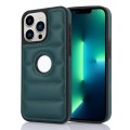 For iPhone 13 Pro Piano Key Hollow Cutout PU Phone Case(Green)