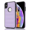 For iPhone X / XS Piano Key Hollow Cutout PU Phone Case(Light Purple)