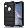 For iPhone XR Piano Key Hollow Cutout PU Phone Case(Black)