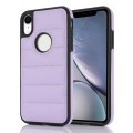 For iPhone XR Piano Key Hollow Cutout PU Phone Case(Light Purple)