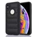 For iPhone XS Max Piano Key Hollow Cutout PU Phone Case(Black)
