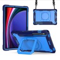 For Samsung Galaxy Tab S9 FE / S9 Handle Robot Silicone Hybrid PC Tablet Case(Navy Blue Blue)