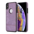 For iPhone XS Max Splicing Sewing Hollow Cutout PU Phone Case(Purple)