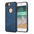 For iPhone 8 Plus / 7 Plus Splicing Sewing Hollow Cutout PU Phone Case(Blue)