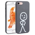 For iPhone 6s Plus / 6 Plus Stickman Pattern Liquid Silicone Phone Case(Black)