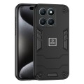 For Honor X6a 2 in 1 Shockproof Phone Case(Black)
