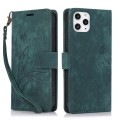For iPhone 12 Pro Max Orchid Butterfly Embossed Leather Phone Case(Green)