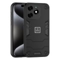 For Tecno Spark 20 2 in 1 Shockproof Phone Case(Black)
