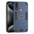 For Motorola Moto E7 Power 2 in 1 Shockproof Phone Case(Blue)