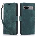 For Google Pixel 8a Orchid Butterfly Embossed Leather Phone Case(Green)