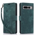 For Google Pixel 7 Pro Orchid Butterfly Embossed Leather Phone Case(Green)