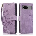 For Google Pixel 7 Orchid Butterfly Embossed Leather Phone Case(Purple)