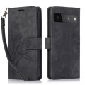For Google Pixel 6 Pro Orchid Butterfly Embossed Leather Phone Case(Black)