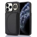 For iPhone 11 Pro Max YM007 Ring Holder Card Bag Skin Feel Phone Case(Black)