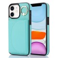 For iPhone 11 YM007 Ring Holder Card Bag Skin Feel Phone Case(Green)