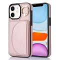 For iPhone 11 YM007 Ring Holder Card Bag Skin Feel Phone Case(Rose Gold)