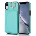 For iPhone XR YM007 Ring Holder Card Bag Skin Feel Phone Case(Green)