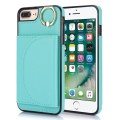 For iPhone 7 Plus / 8 Plus YM007 Ring Holder Card Bag Skin Feel Phone Case(Green)