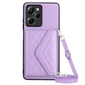 For Xiaomi Redmi Note 12 Pro Speed Rhombic Texture Card Bag RFID Phone Case with Long Lanyard(Light