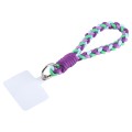 Universal Phone Four Strand Short Lanyard(Purple White)