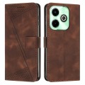 For Infinix Hot 40i Dream Triangle Leather Phone Case with Long  Lanyard(Brown)