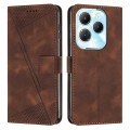For Infinix Hot 40 / 40 Pro Dream Triangle Leather Phone Case with Long  Lanyard(Brown)