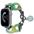 For Apple Watch SE 2023 44mm Gradient Resin Chain Watch Band(Green)