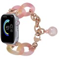 For Apple Watch Series 9 45mm Gradient Resin Chain Watch Band(Pink)