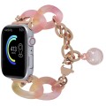 For Apple Watch Series 7 41mm Gradient Resin Chain Watch Band(Pink)