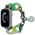 For Apple Watch 42mm Gradient Resin Chain Watch Band(Green)