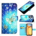 For Xiaomi Redmi 13C 3D Painting Horizontal Flip Leather Phone Case(Golden Butterfly)