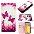 For Xiaomi Redmi 13C 3D Painting Horizontal Flip Leather Phone Case(Rose Butterfly)