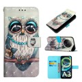 For Xiaomi Redmi A3 3D Painting Horizontal Flip Leather Phone Case(Grey Owl)