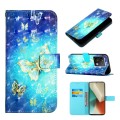 For Xiaomi Redmi Note 13 5G Global 3D Painting Horizontal Flip Leather Phone Case(Golden Butterfly)